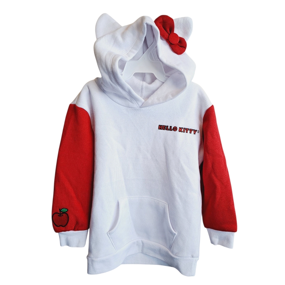 Sanrio Hello Kitty Toddler Cosplay Hoodie With 3D Kitty Ears And Bow Size 2T
